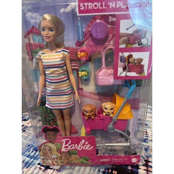 Barbie Stroll N Play Pups Doll Set NEW IN BOX!! - Picture 1 of 9